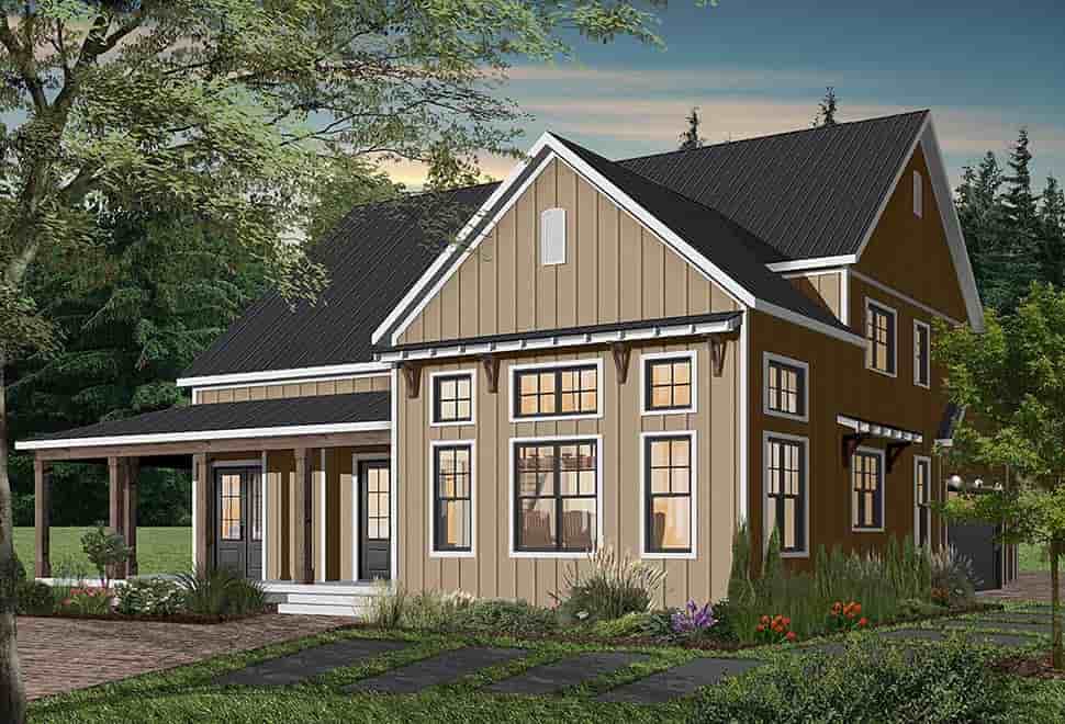 Cape Cod, Country, Craftsman, Farmhouse, Ranch House Plan 76521 with 4 Beds, 4 Baths, 3 Car Garage Picture 2