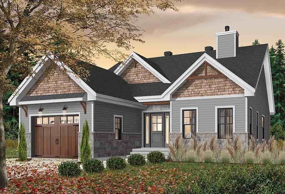 Country, Craftsman, Farmhouse, Modern House Plan 76522 with 2 Beds, 2 Baths, 1 Car Garage Picture 2