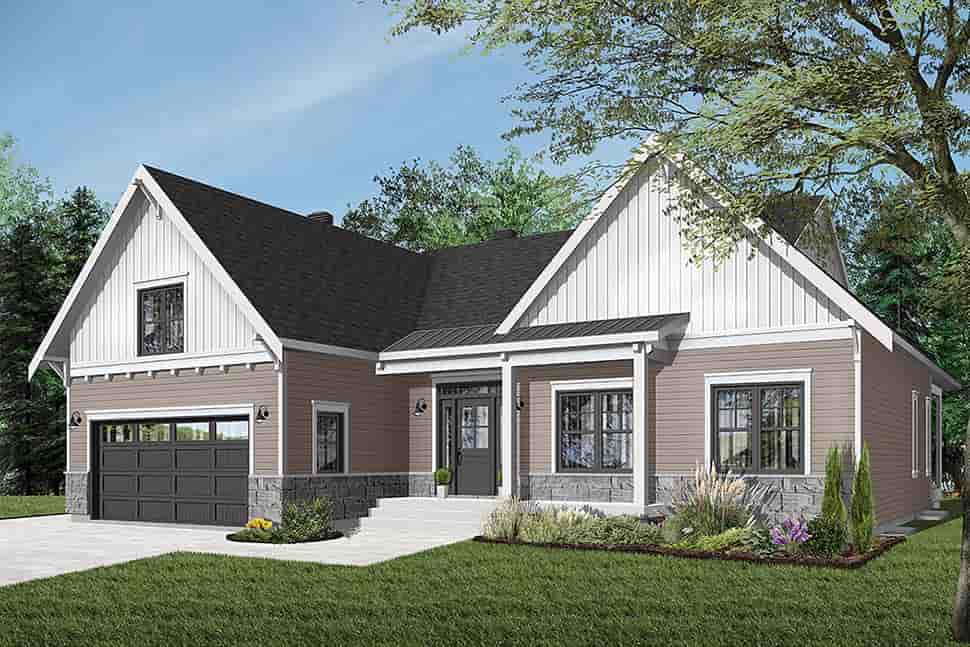 Bungalow House Plan 76524 with 2 Beds, 2 Baths, 2 Car Garage Picture 1