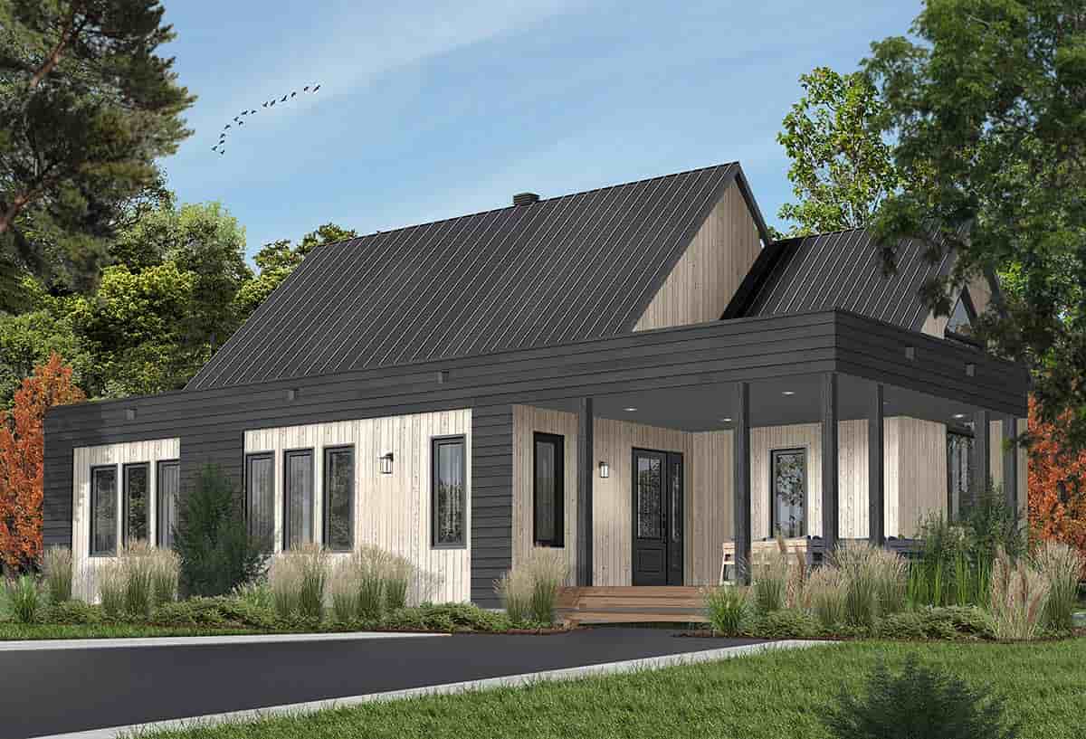 Contemporary, Cottage, Modern House Plan 76527 with 2 Beds, 1 Baths Picture 1