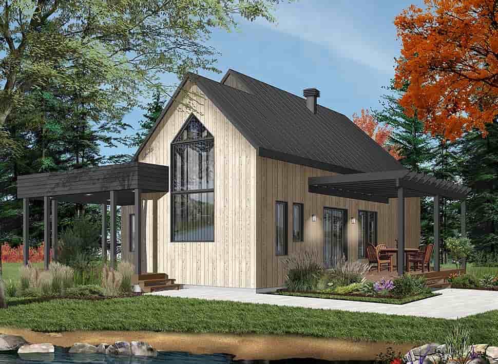 Contemporary, Cottage, Modern House Plan 76527 with 2 Beds, 1 Baths Picture 2