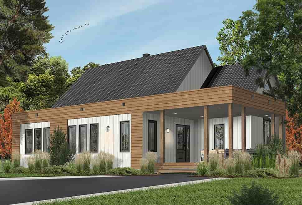 Contemporary, Cottage, Modern House Plan 76527 with 2 Beds, 1 Baths Picture 3