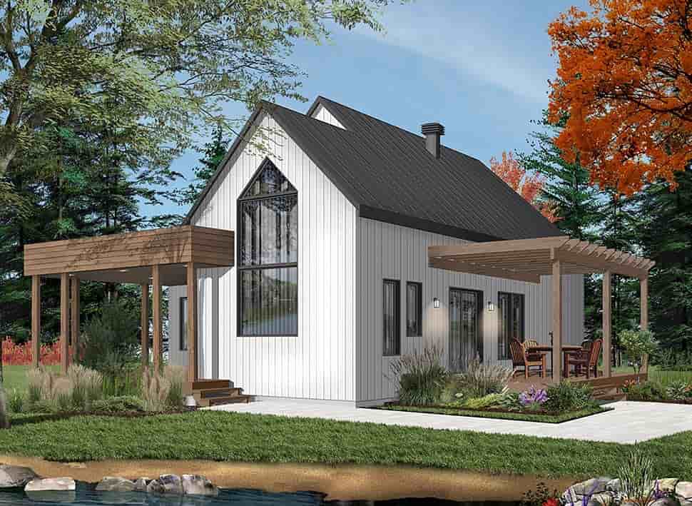 Contemporary, Cottage, Modern House Plan 76527 with 2 Beds, 1 Baths Picture 4