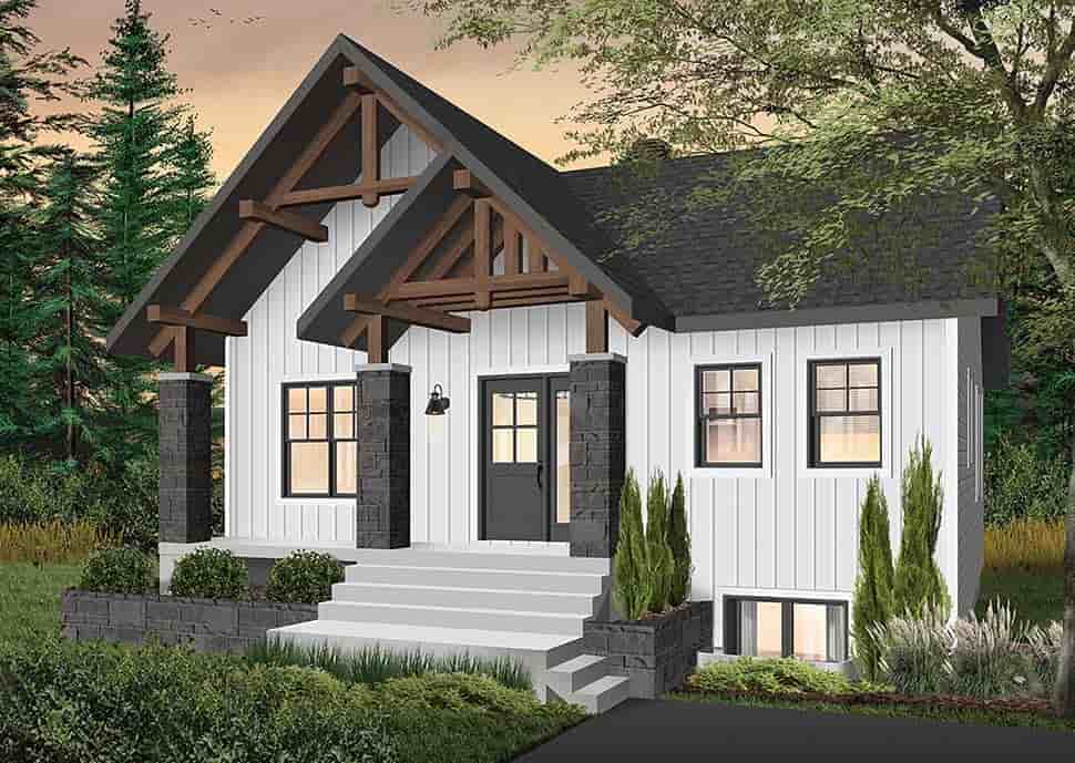 Bungalow, Contemporary, Cottage House Plan 76528 with 3 Beds, 2 Baths Picture 1