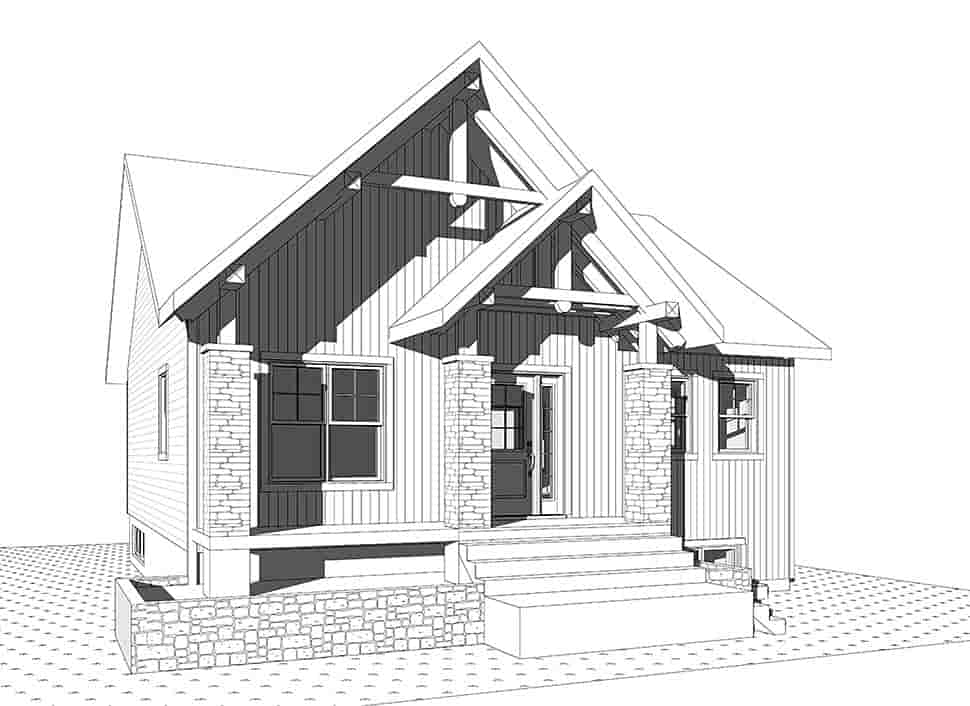Bungalow, Contemporary, Cottage House Plan 76528 with 3 Beds, 2 Baths Picture 2