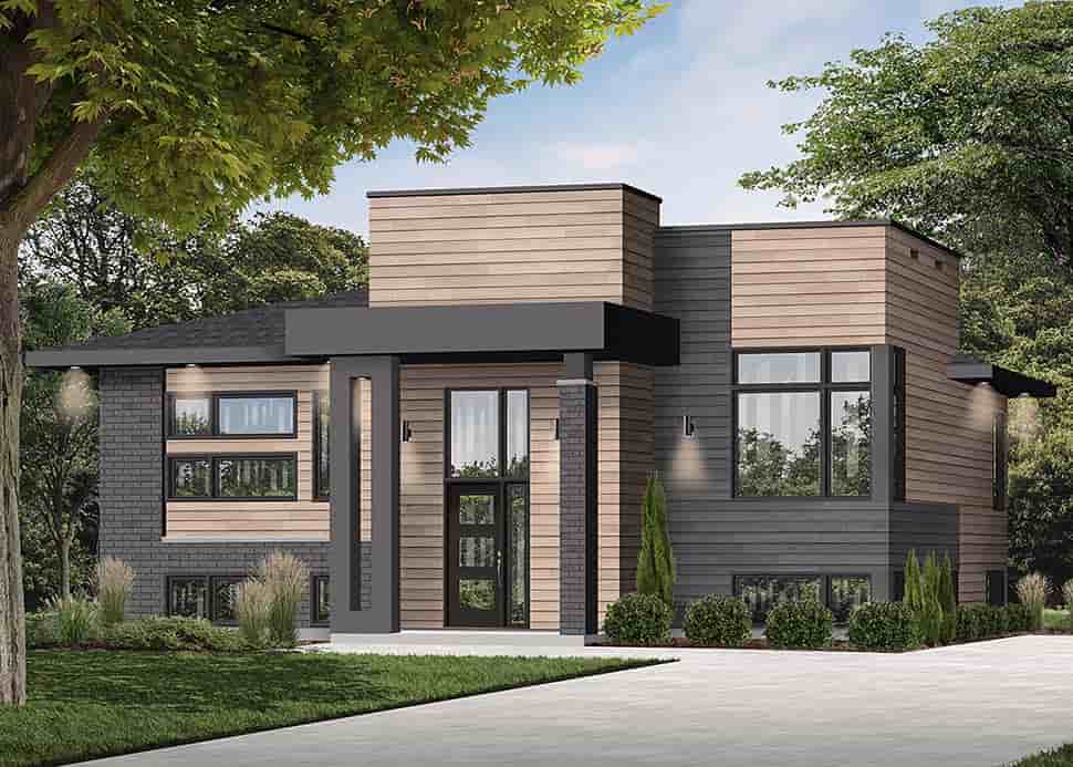 Contemporary, Modern House Plan 76535 with 2 Beds, 1 Baths Picture 3