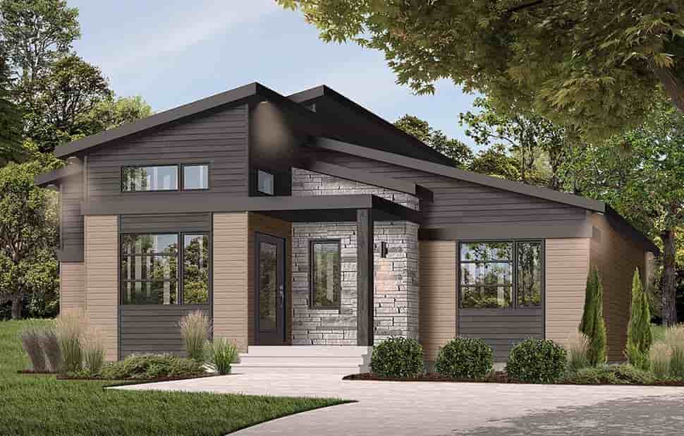 Contemporary, Modern House Plan 76543 with 1 Beds, 2 Baths Picture 1