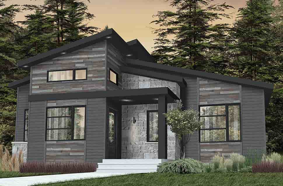 Contemporary, Country, Craftsman, Modern House Plan 76549 with 2 Beds, 1 Baths Picture 2