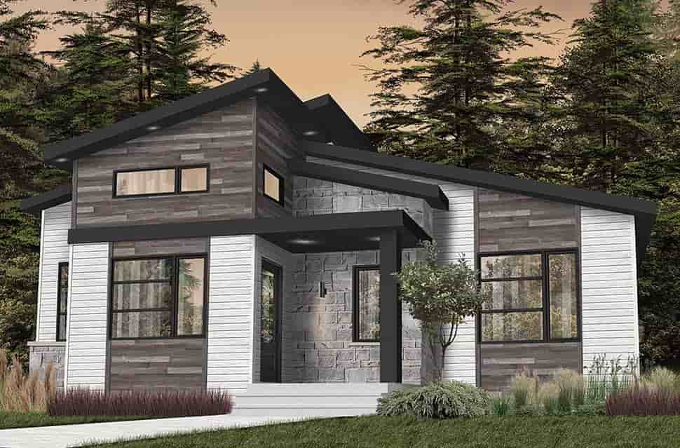 Contemporary, Country, Craftsman, Modern House Plan 76549 with 2 Beds, 1 Baths Picture 3