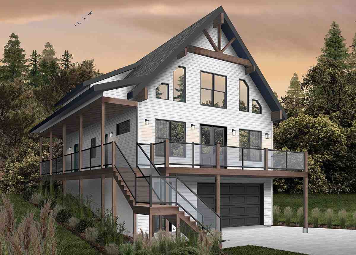 Cabin, Coastal, Country, Traditional House Plan 76550 with 4 Beds, 3 Baths, 1 Car Garage Picture 1