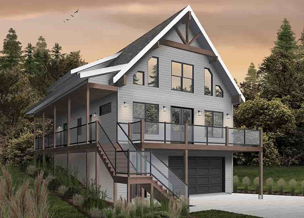 Cabin, Coastal, Country, Traditional House Plan 76550 with 4 Beds, 3 Baths, 1 Car Garage Picture 2