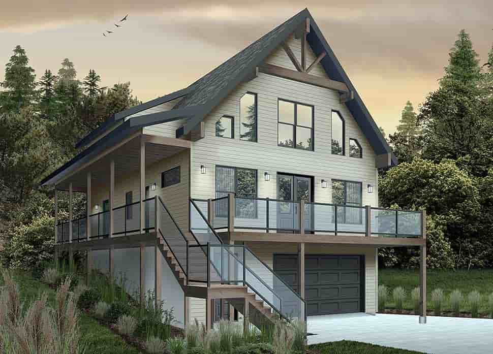 Cabin, Coastal, Country, Traditional House Plan 76550 with 4 Beds, 3 Baths, 1 Car Garage Picture 3
