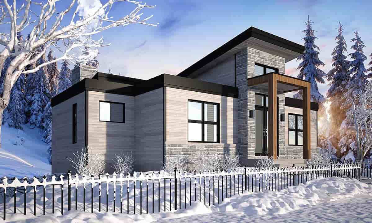 Cabin, Contemporary, Cottage, Modern House Plan 76571 with 4 Beds, 3 Baths Picture 2
