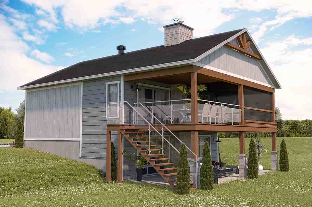 Cabin, Contemporary, Cottage, Modern House Plan 76576 with 2 Beds, 1 Baths Picture 1