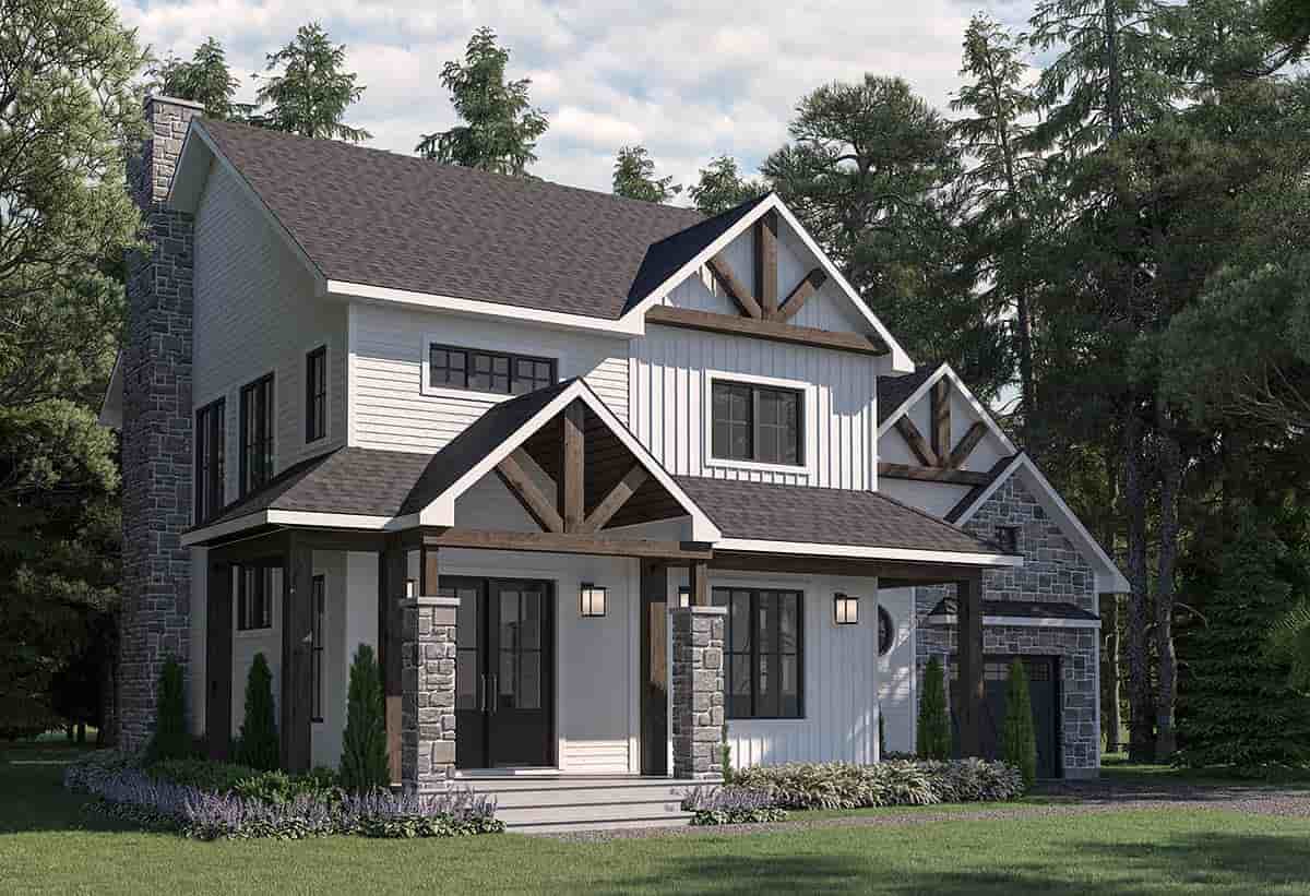 Country, Craftsman, Farmhouse House Plan 76595 with 4 Beds, 3 Baths, 1 Car Garage Picture 2