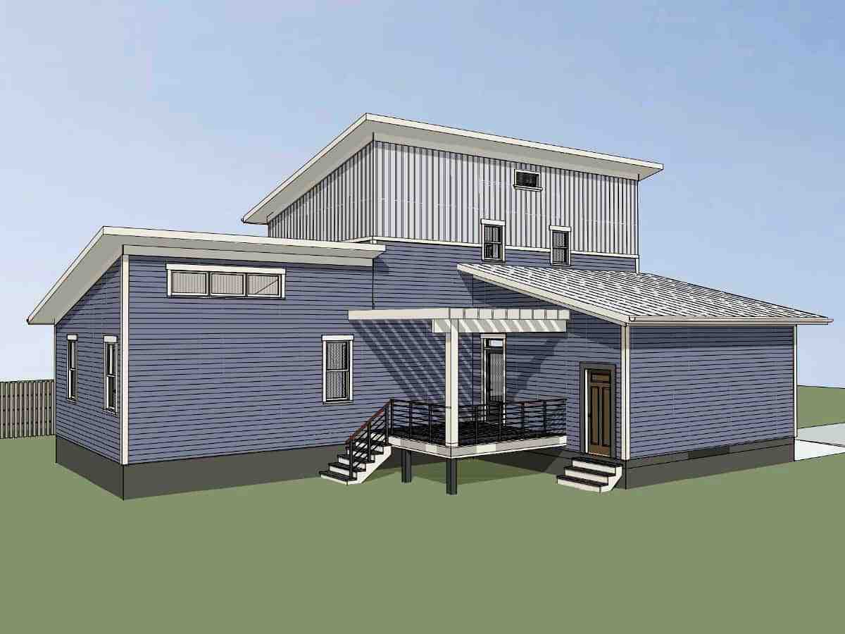 Contemporary, Modern House Plan 76622 with 3 Beds, 3 Baths, 1 Car Garage Picture 2