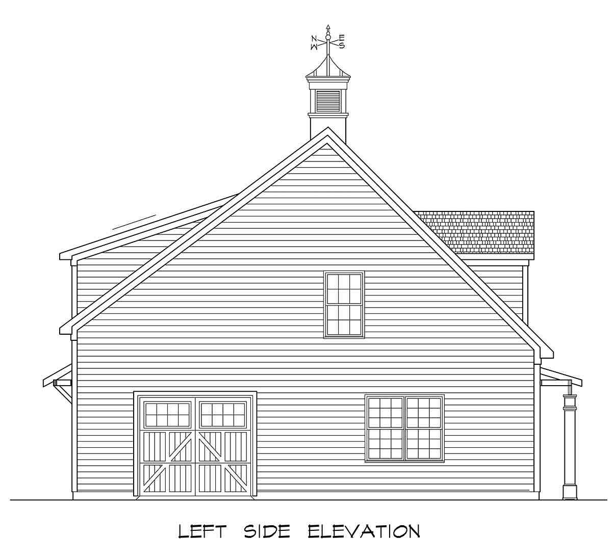 Traditional Garage-Living Plan 76707 with 2 Beds, 1 Baths, 3 Car Garage Picture 2