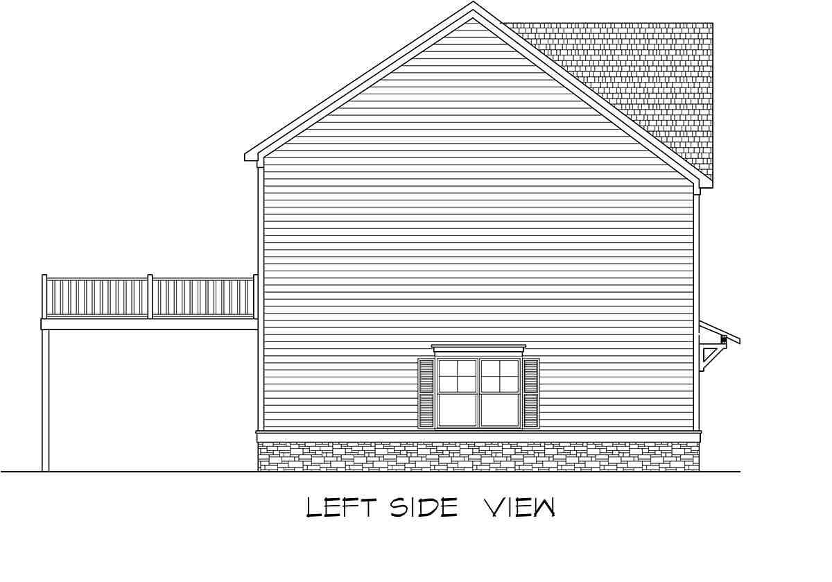Traditional Garage-Living Plan 76710 with 2 Beds, 3 Baths, 3 Car Garage Picture 2