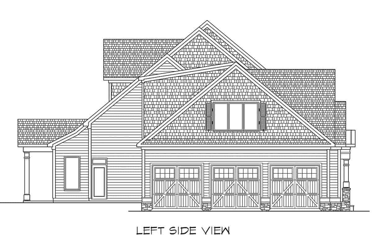 Craftsman, Traditional House Plan 76713 with 4 Beds, 5 Baths, 3 Car Garage Picture 2