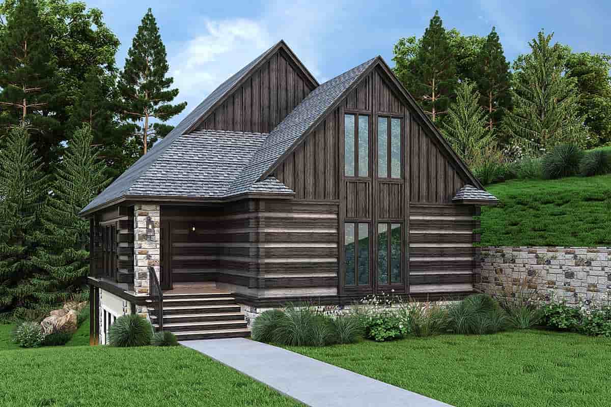 Cottage, Log House Plan 76947 with 3 Beds, 3 Baths Picture 1