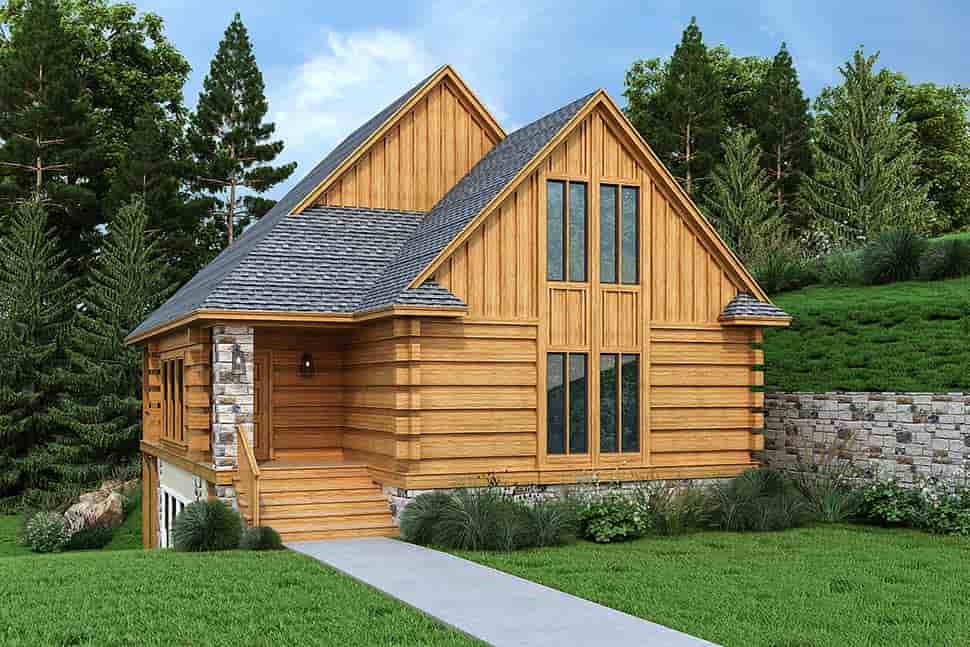 Cottage, Log House Plan 76947 with 3 Beds, 3 Baths Picture 3