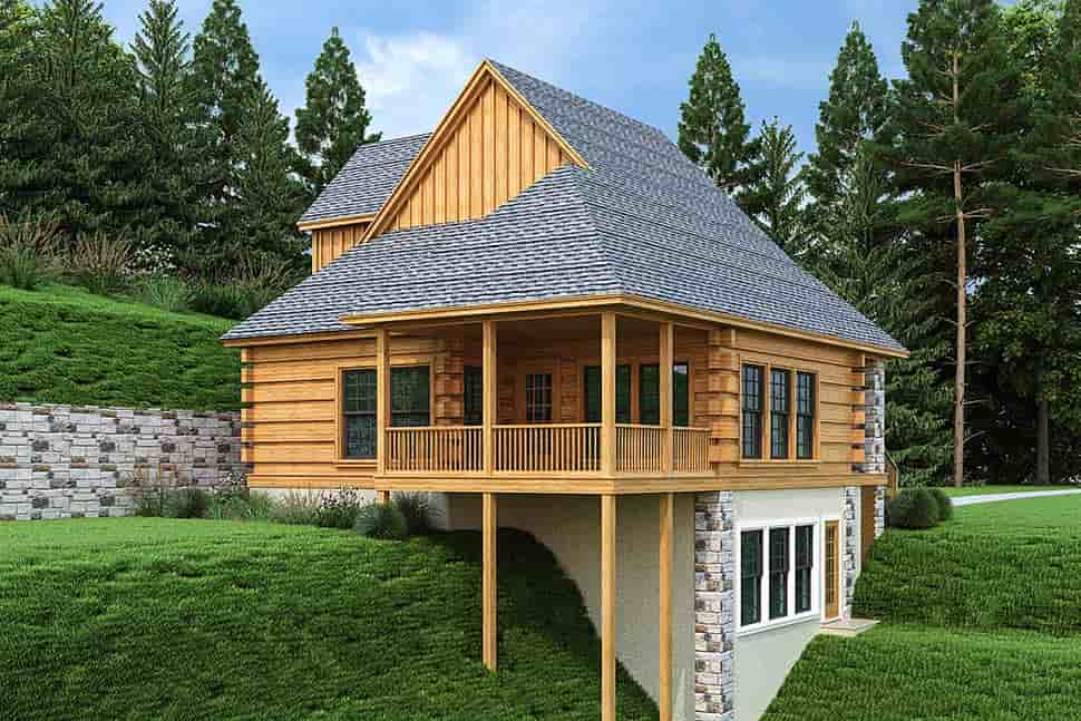 Cottage, Log House Plan 76947 with 3 Beds, 3 Baths Picture 4