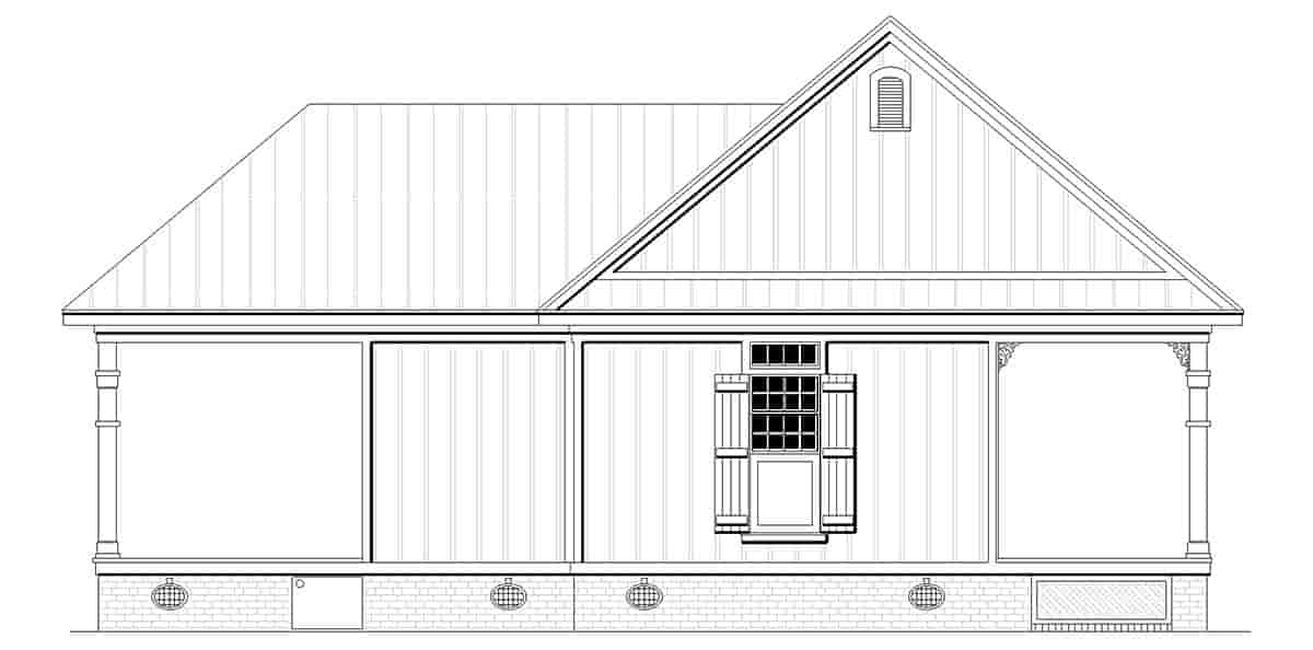 Colonial, Cottage, Country House Plan 76952 with 1 Beds, 1 Baths Picture 2