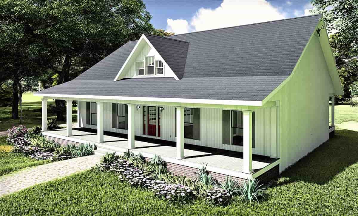 Country, Ranch, Southern House Plan 77407 with 3 Beds, 2 Baths, 2 Car Garage Picture 1