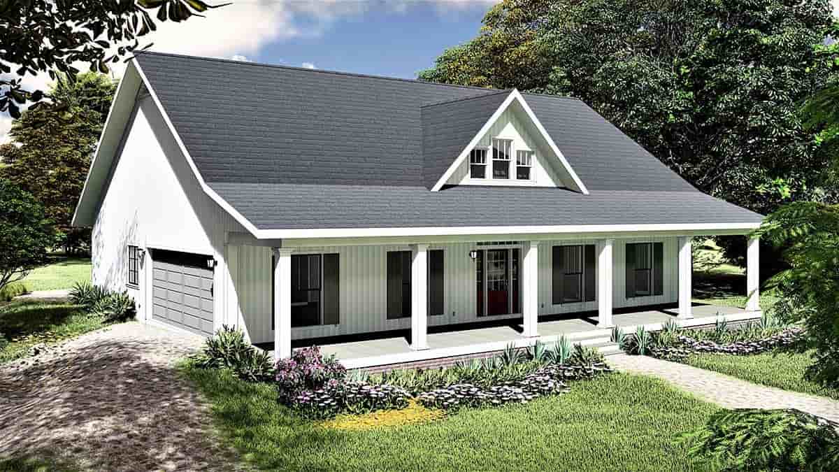 Country, Ranch, Southern House Plan 77407 with 3 Beds, 2 Baths, 2 Car Garage Picture 2