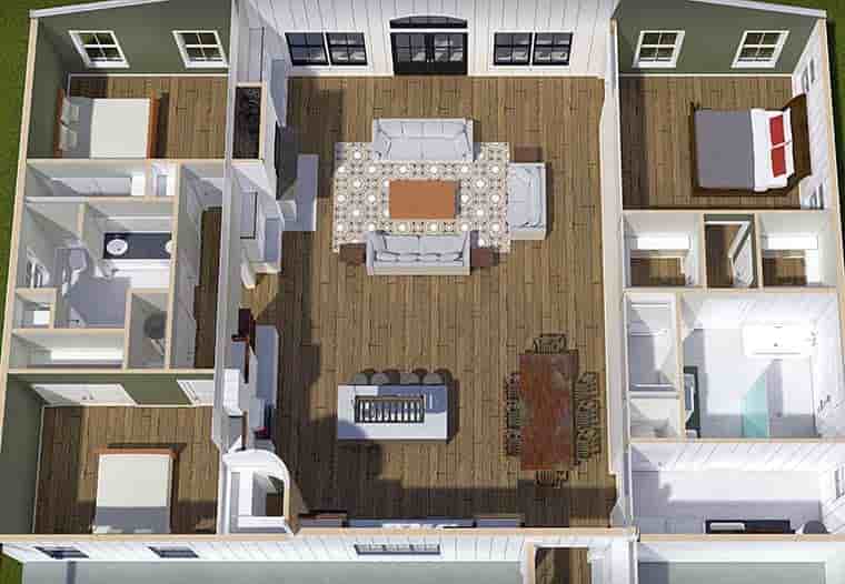 Barndominium, Farmhouse House Plan 77427 with 3 Beds, 2 Baths, 2 Car Garage Picture 5