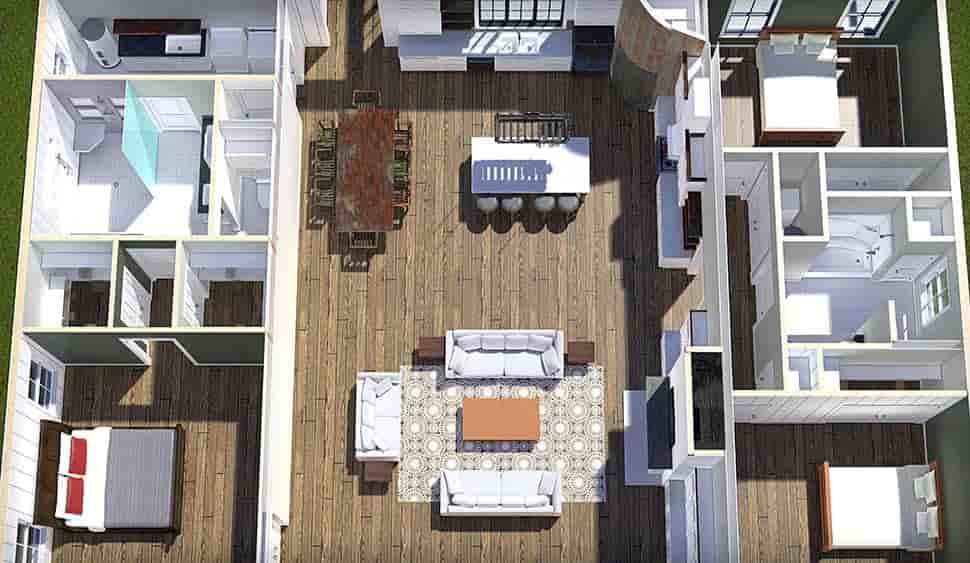 Barndominium, Farmhouse House Plan 77427 with 3 Beds, 2 Baths, 2 Car Garage Picture 6