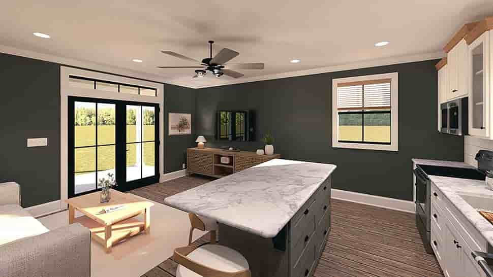Cabin, Cottage, Country, Ranch House Plan 77453 with 2 Beds, 1 Baths Picture 2