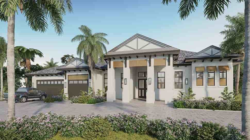 Coastal, Florida House Plan 78130 with 3 Beds, 4 Baths, 3 Car Garage Picture 3