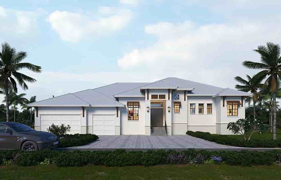 Coastal, Contemporary House Plan 78152 with 4 Beds, 3 Baths, 3 Car Garage Picture 4