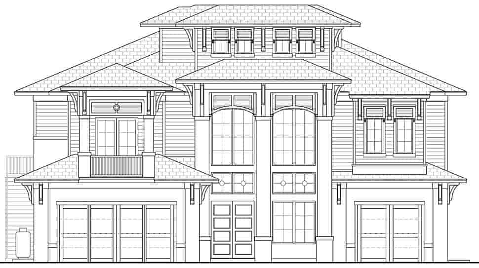 Coastal House Plan 78170 with 4 Beds, 5 Baths, 4 Car Garage Picture 3