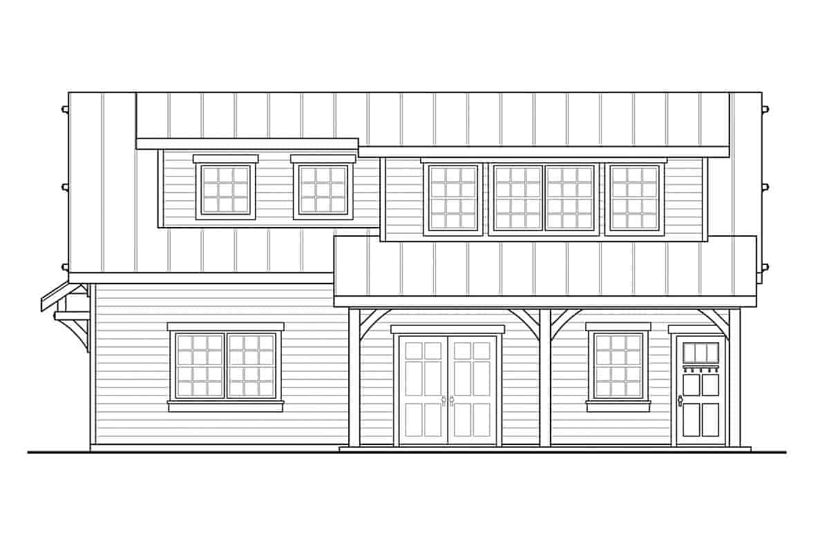 Cottage, Country, Craftsman Garage-Living Plan 78412, 2 Car Garage Picture 1