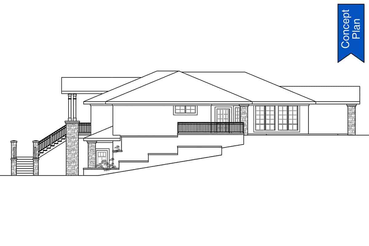 Contemporary, Southwest House Plan 78418 with 4 Beds, 5 Baths, 4 Car Garage Picture 1