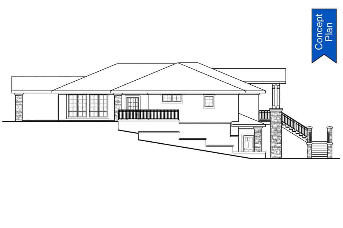 Contemporary, Southwest House Plan 78418 with 4 Beds, 5 Baths, 4 Car Garage Picture 2