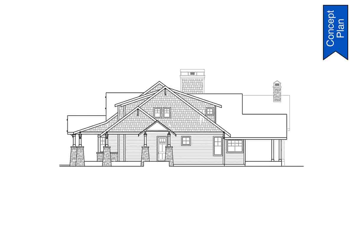 Craftsman, Ranch House Plan 78425 with 4 Beds, 4 Baths, 2 Car Garage Picture 1