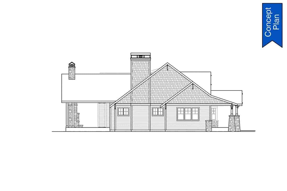 Craftsman, Ranch House Plan 78425 with 4 Beds, 4 Baths, 2 Car Garage Picture 2