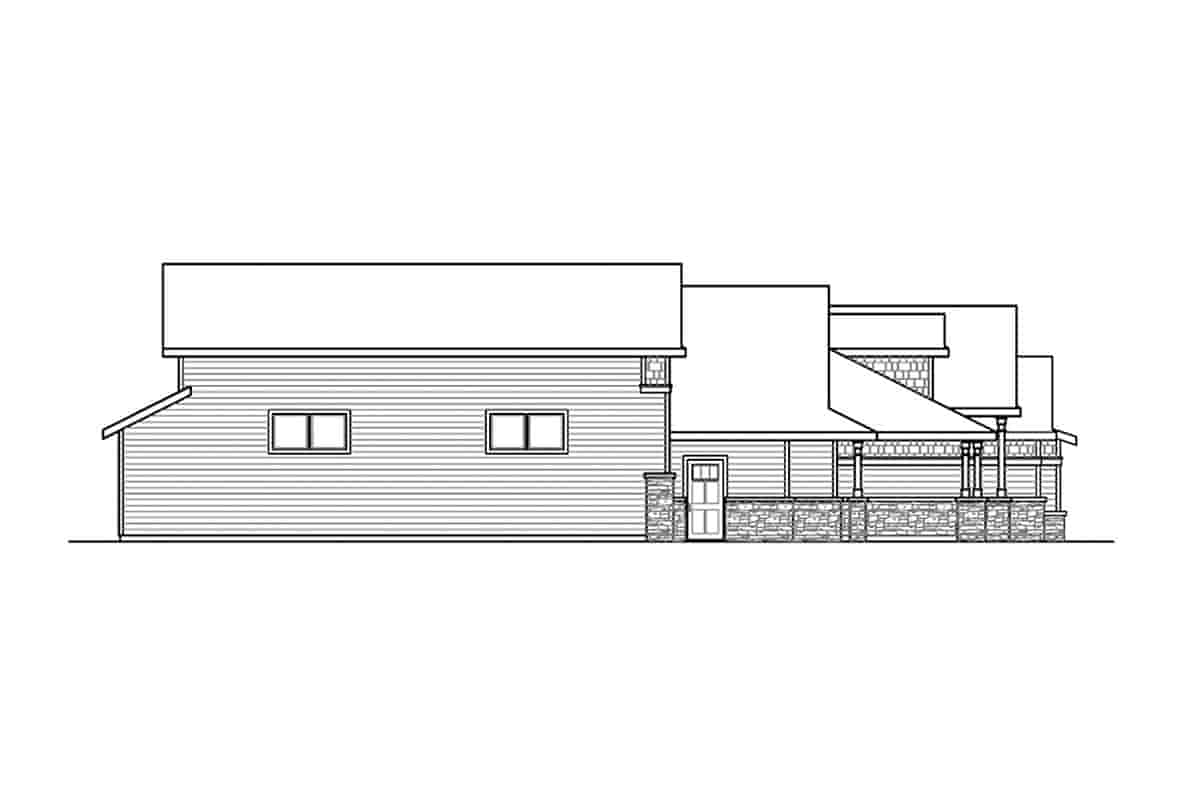 Craftsman, Prairie, Ranch House Plan 78439 with 3 Beds, 3 Baths, 4 Car Garage Picture 2