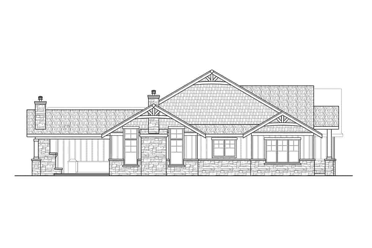 Cottage, Craftsman House Plan 78455 with 2 Beds, 2 Baths, 2 Car Garage Picture 2