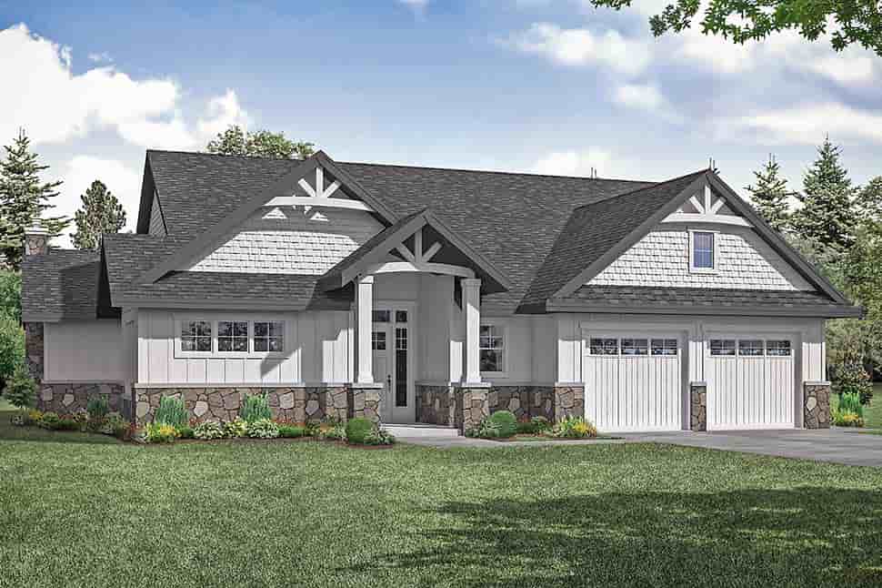 Cottage, Craftsman House Plan 78455 with 2 Beds, 2 Baths, 2 Car Garage Picture 3