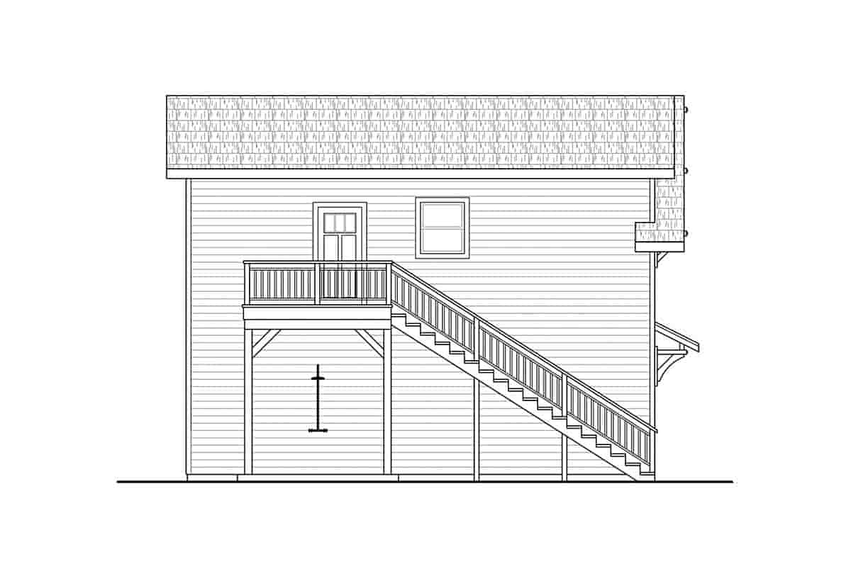 Country, Traditional Garage-Living Plan 78497, 2 Car Garage Picture 2