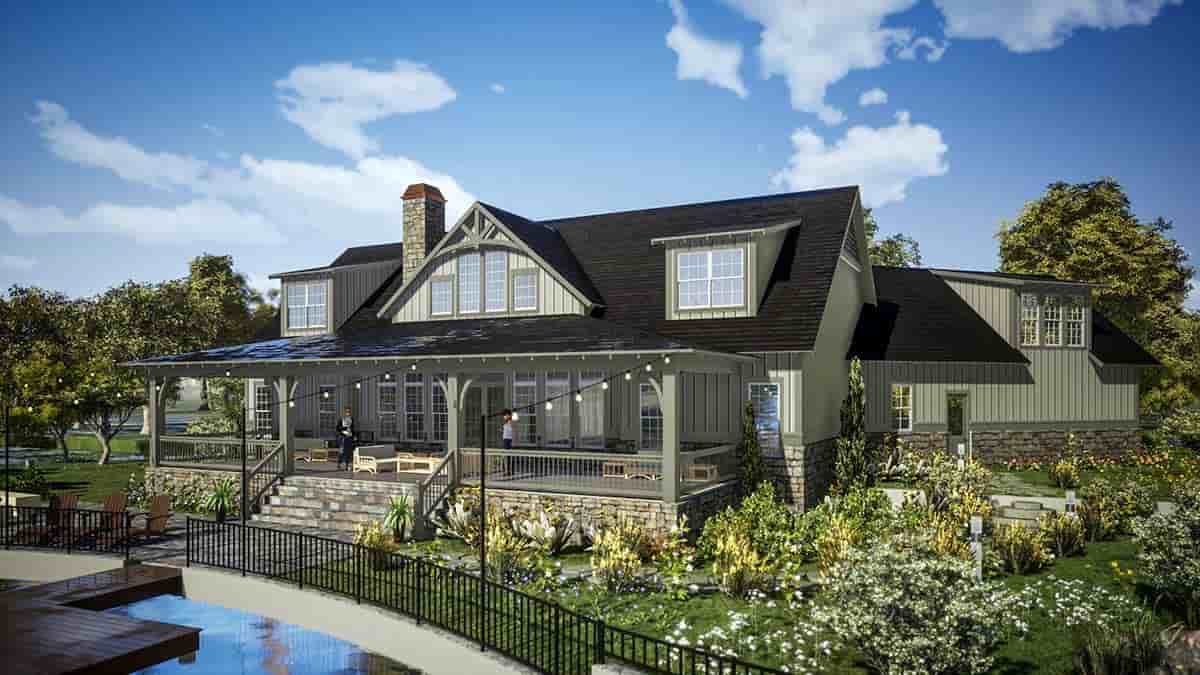 Farmhouse, Traditional House Plan 78502 with 5 Beds, 6 Baths, 2 Car Garage Picture 2