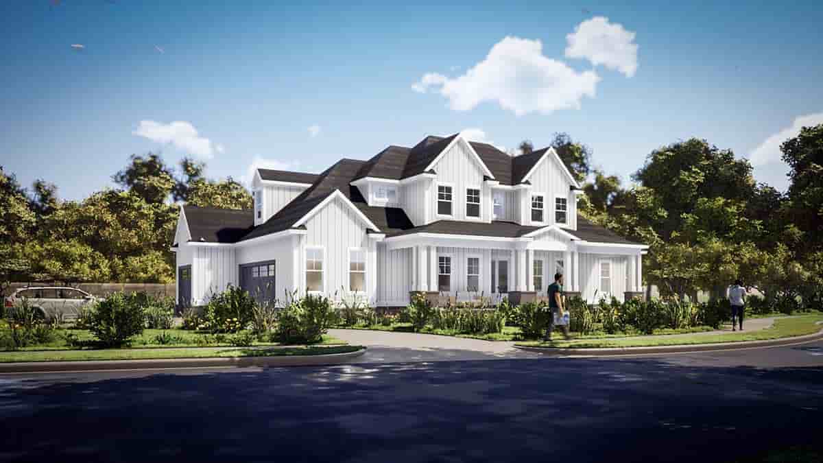 Farmhouse House Plan 78503 with 5 Beds, 4 Baths, 3 Car Garage Picture 2