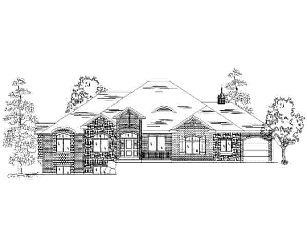 European House Plan 79819 with 3 Beds, 3 Baths, 3 Car Garage Picture 9