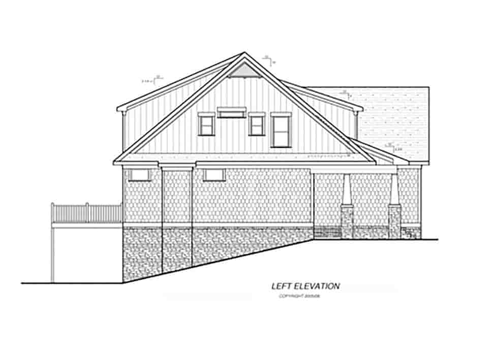 Bungalow, Cottage, Craftsman, Narrow Lot House Plan 80265 with 4 Beds, 4 Baths, 2 Car Garage Picture 2
