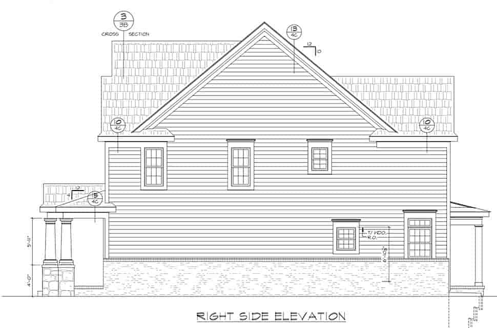 Farmhouse, Traditional House Plan 80433 with 4 Beds, 3 Baths, 2 Car Garage Picture 1