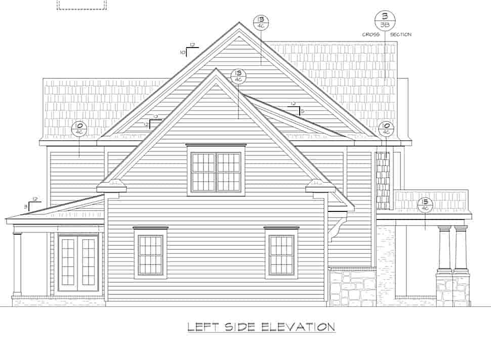 Farmhouse, Traditional House Plan 80433 with 4 Beds, 3 Baths, 2 Car Garage Picture 2
